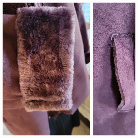 j.h.collectibles Vintage Ladies Shearling Jacket With Faux Fur Lining -  2 - Picture 6 of 7